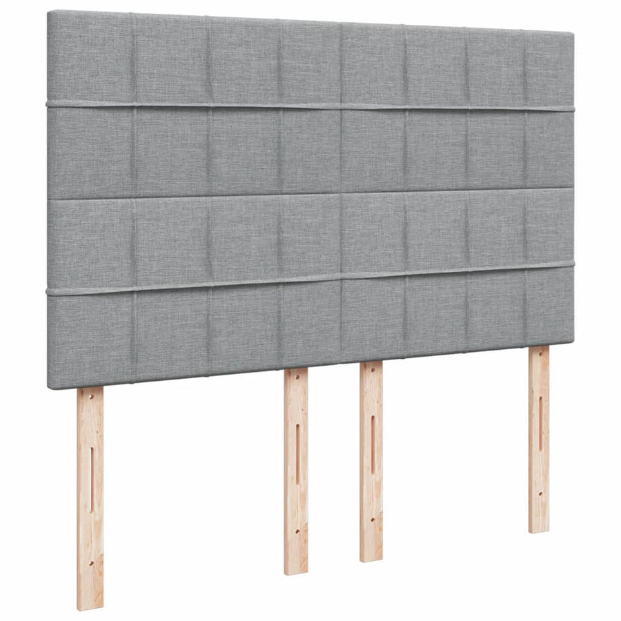 Boxspring met matras stof lichtgrijs 140x200 cm