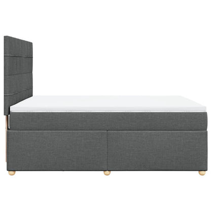 Boxspring met matras stof donkergrijs 140x200 cm