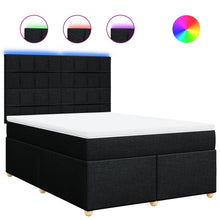 Boxspring met matras stof zwart 140x200 cm