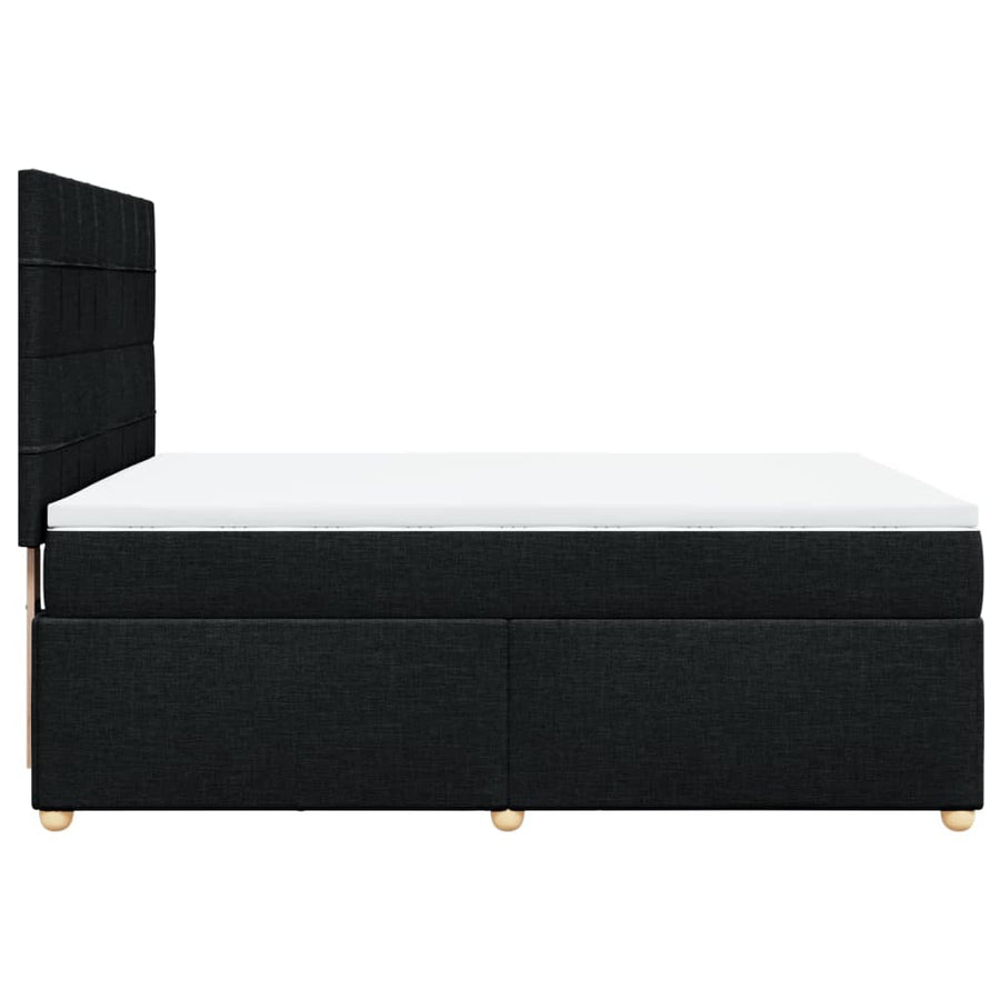 Boxspring met matras stof zwart 140x200 cm