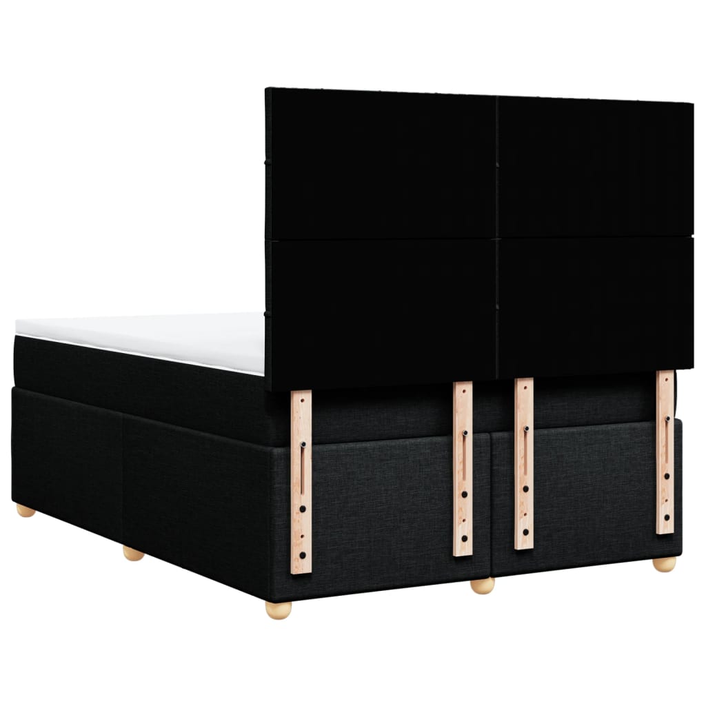 Boxspring met matras stof zwart 140x200 cm
