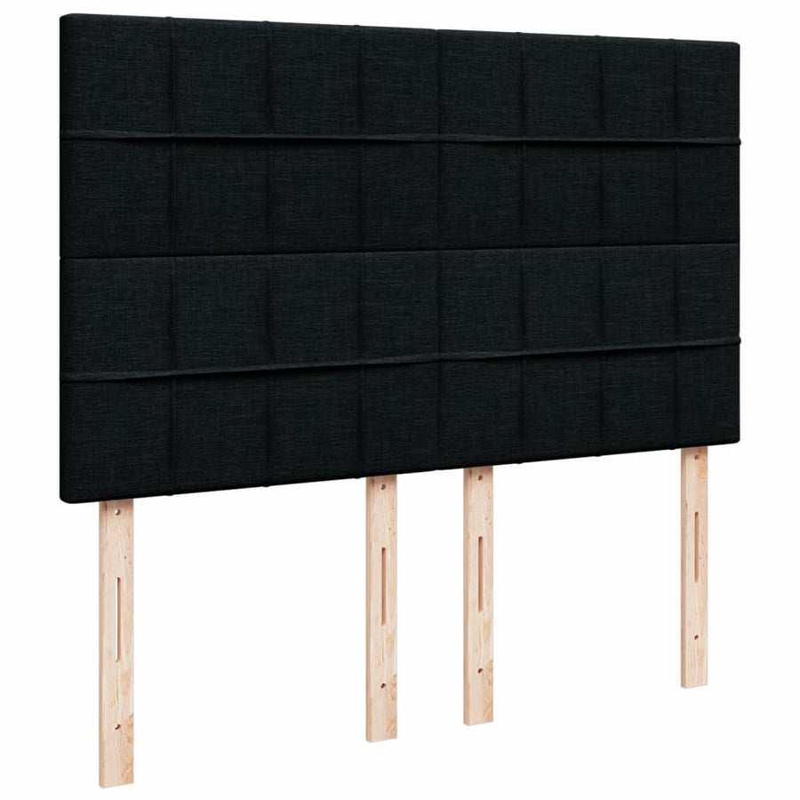 Boxspring met matras stof zwart 140x200 cm