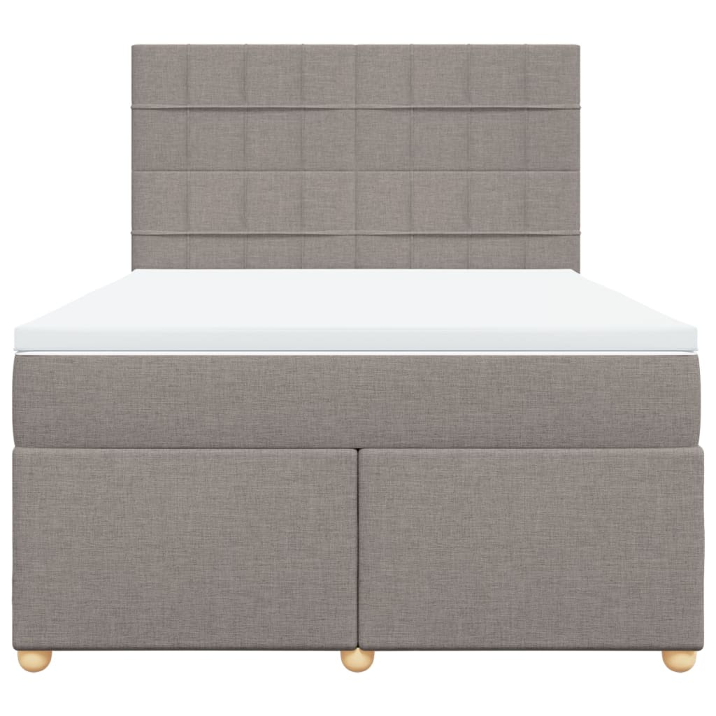 Boxspring met matras stof taupe 140x200 cm