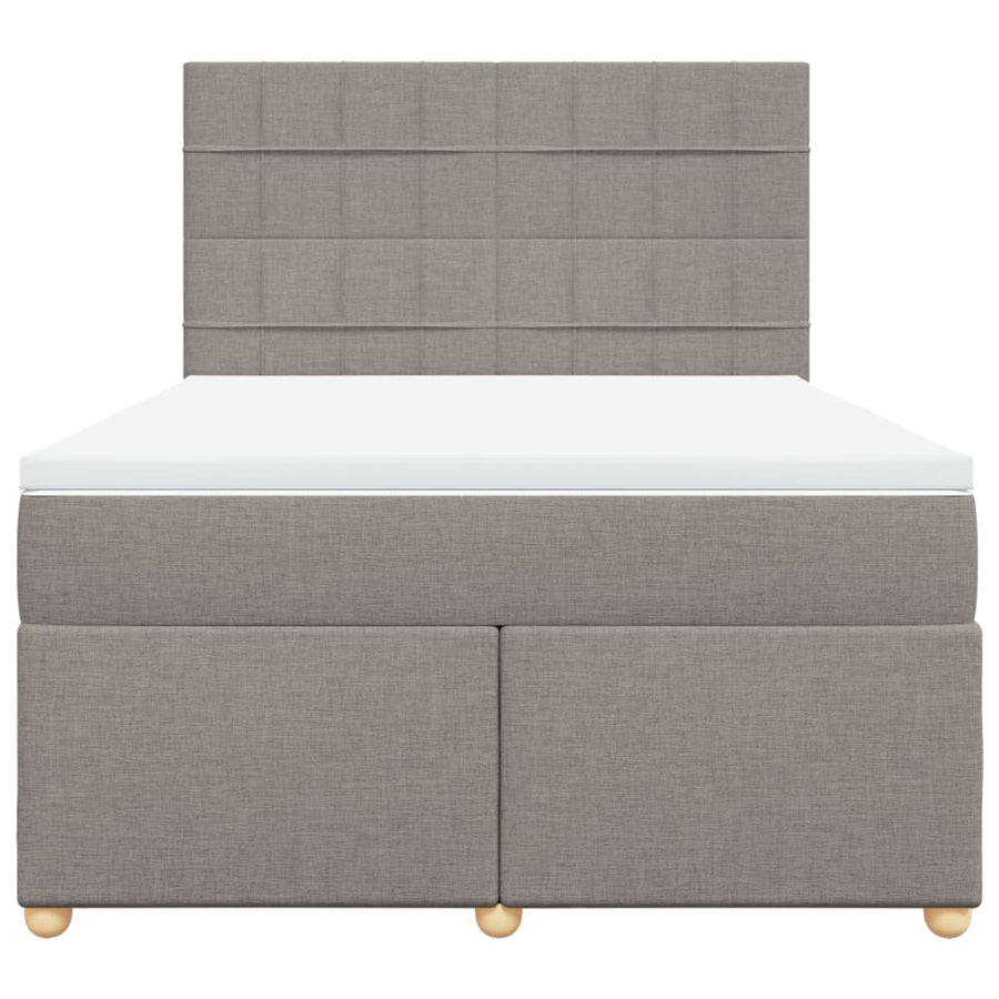 Boxspring met matras stof taupe 140x200 cm