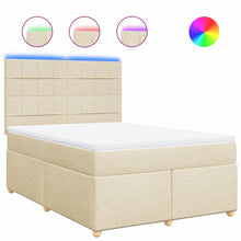 Boxspring met matras stof crèmekleurig 140x200 cm