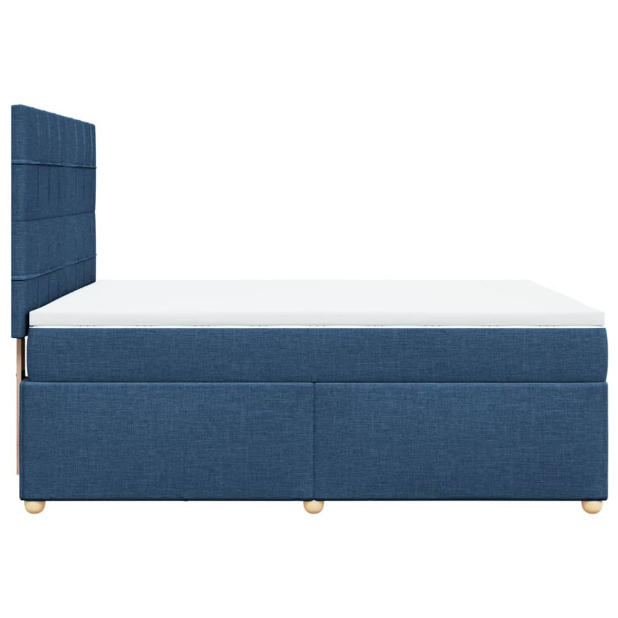 Boxspring met matras stof blauw 140x200 cm
