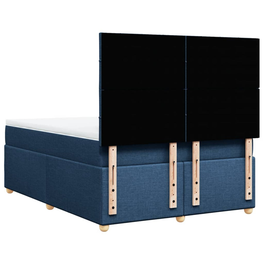 Boxspring met matras stof blauw 140x200 cm