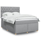 Boxspring met matras 140x200 cm lichtgrijs