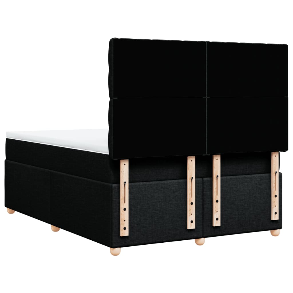 Boxspring met matras stof zwart 140x200 cm