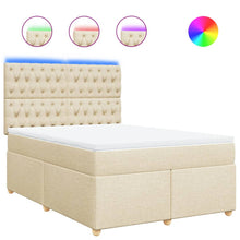 Boxspring met matras stof crèmekleurig 140x200 cm