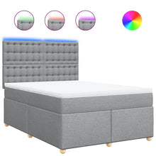Boxspring met matras stof lichtgrijs 140x200 cm