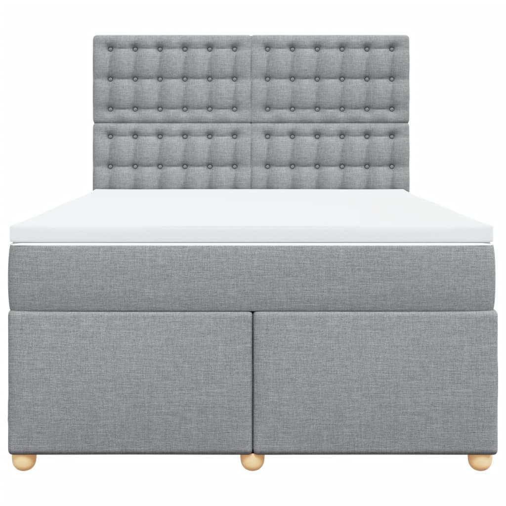 Boxspring met matras stof lichtgrijs 140x200 cm