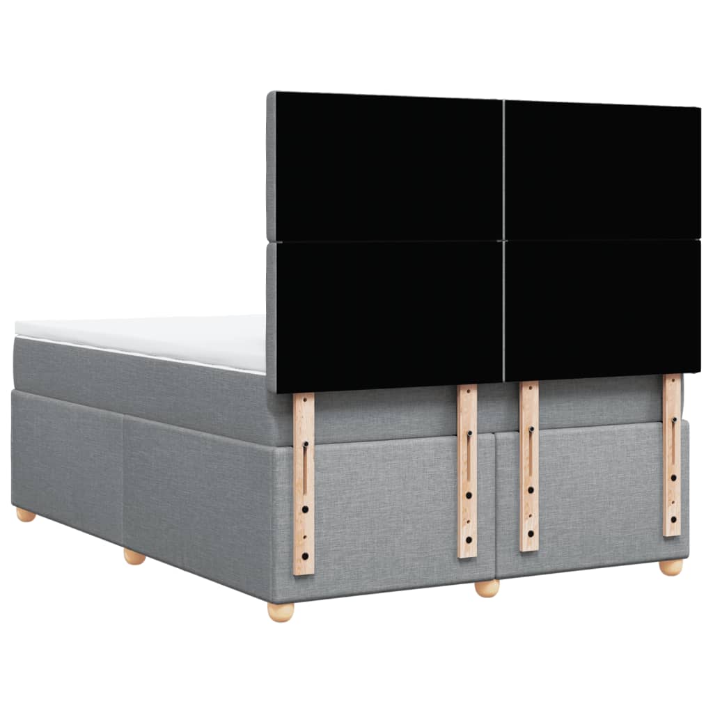Boxspring met matras stof lichtgrijs 140x200 cm