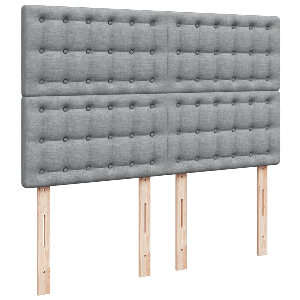 Boxspring met matras stof lichtgrijs 140x200 cm