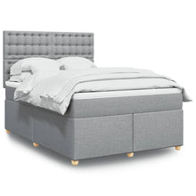 Boxspring met matras stof lichtgrijs 140x200 cm
