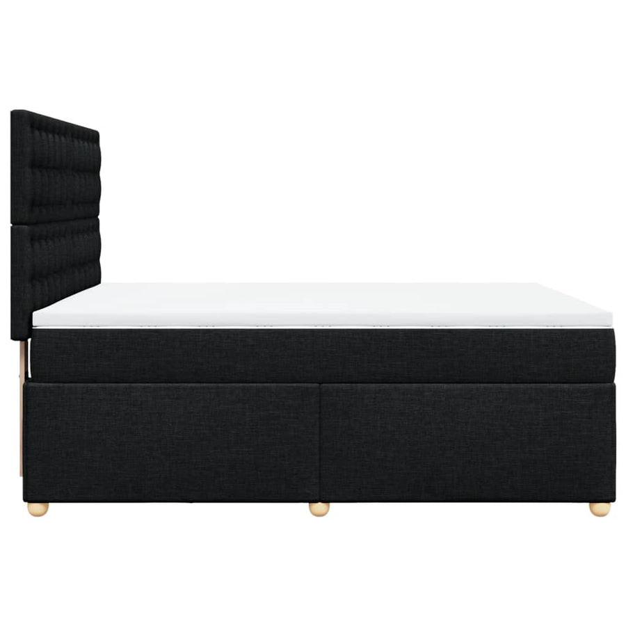 Boxspring met matras stof zwart 140x200 cm