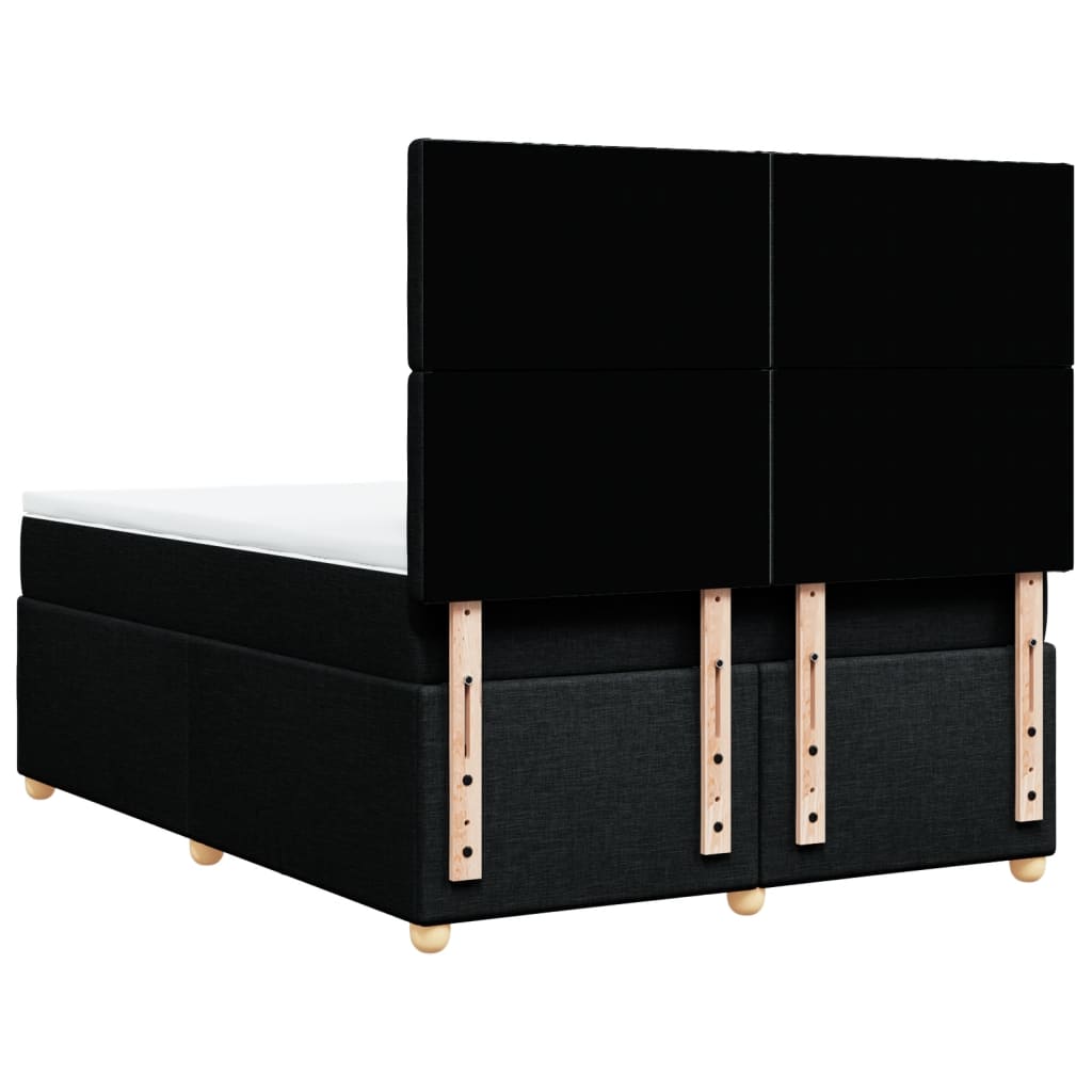 Boxspring met matras stof zwart 140x200 cm