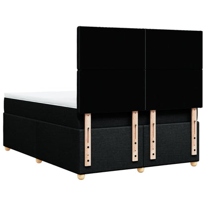 Boxspring met matras stof zwart 140x200 cm