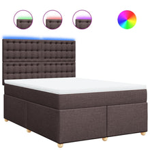 Boxspring met matras stof donkerbruin 140x200 cm