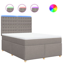 Boxspring met matras stof taupe 140x200 cm