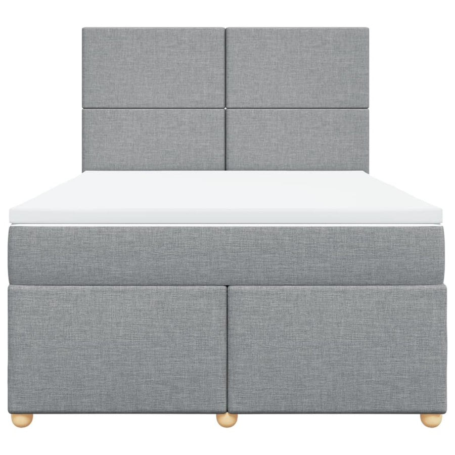 Boxspring met matras stof lichtgrijs 160x200 cm