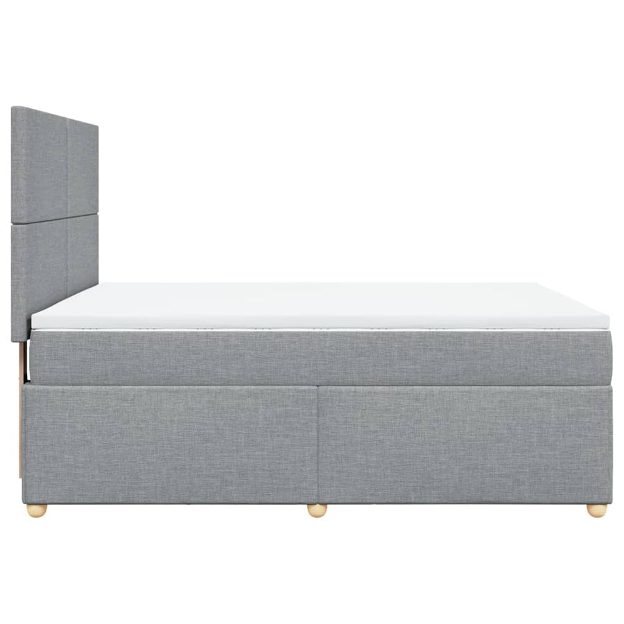 Boxspring met matras stof lichtgrijs 160x200 cm