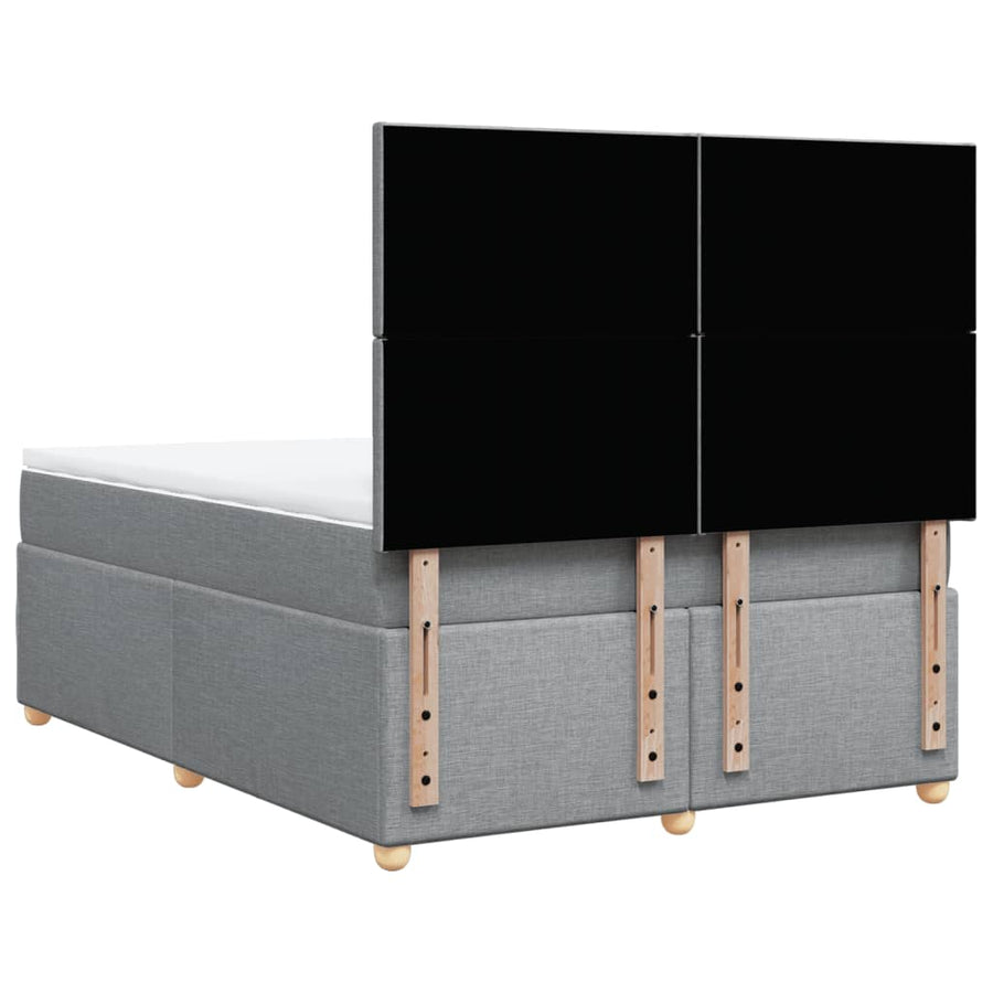 Boxspring met matras stof lichtgrijs 160x200 cm