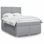 Boxspring 160x200 cm lichtgrijs met matras