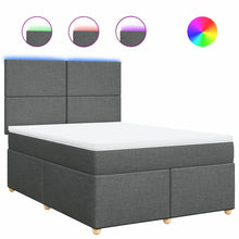 Boxspring met matras stof donkergrijs 160x200 cm