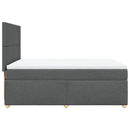 Boxspring met matras stof donkergrijs 160x200 cm