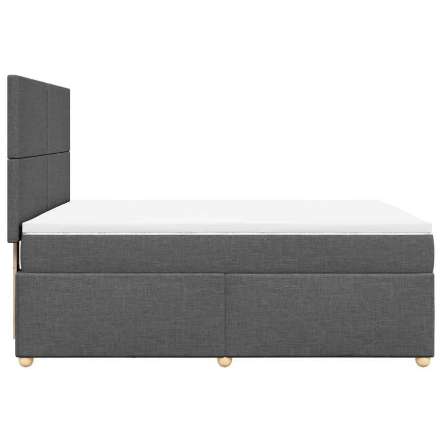 Boxspring met matras stof donkergrijs 160x200 cm