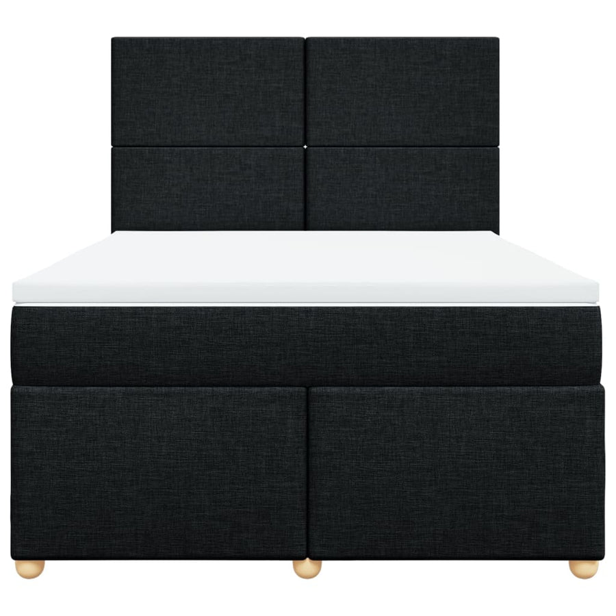 Boxspring met matras stof zwart 160x200 cm