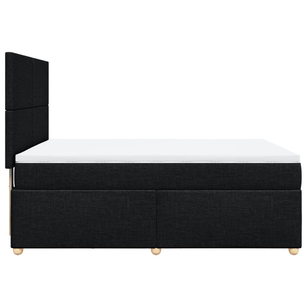 Boxspring met matras stof zwart 160x200 cm