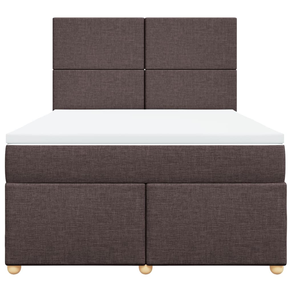 Boxspring met matras stof donkerbruin 160x200 cm
