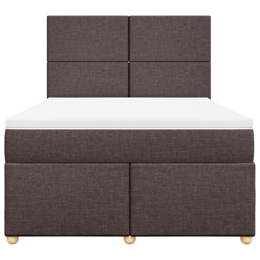 Boxspring met matras stof donkerbruin 160x200 cm