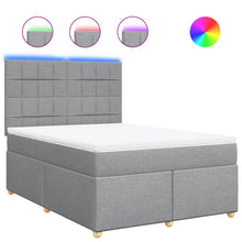 Boxspring met matras stof lichtgrijs 160x200 cm