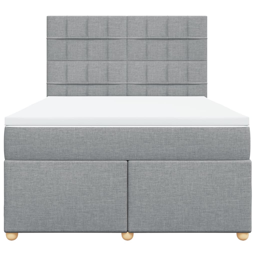 Boxspring met matras stof lichtgrijs 160x200 cm