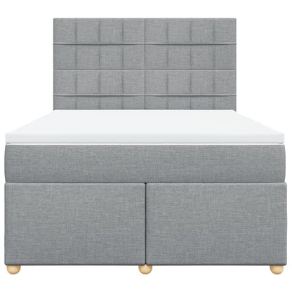 Boxspring met matras stof lichtgrijs 160x200 cm