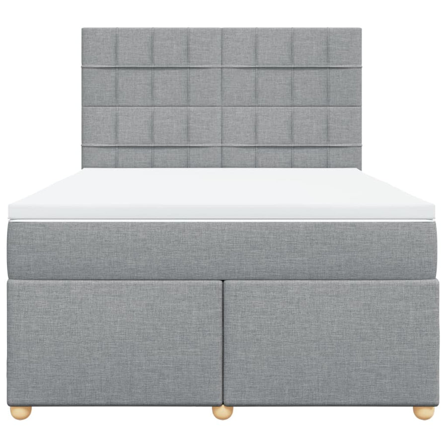 Boxspring met matras stof lichtgrijs 160x200 cm