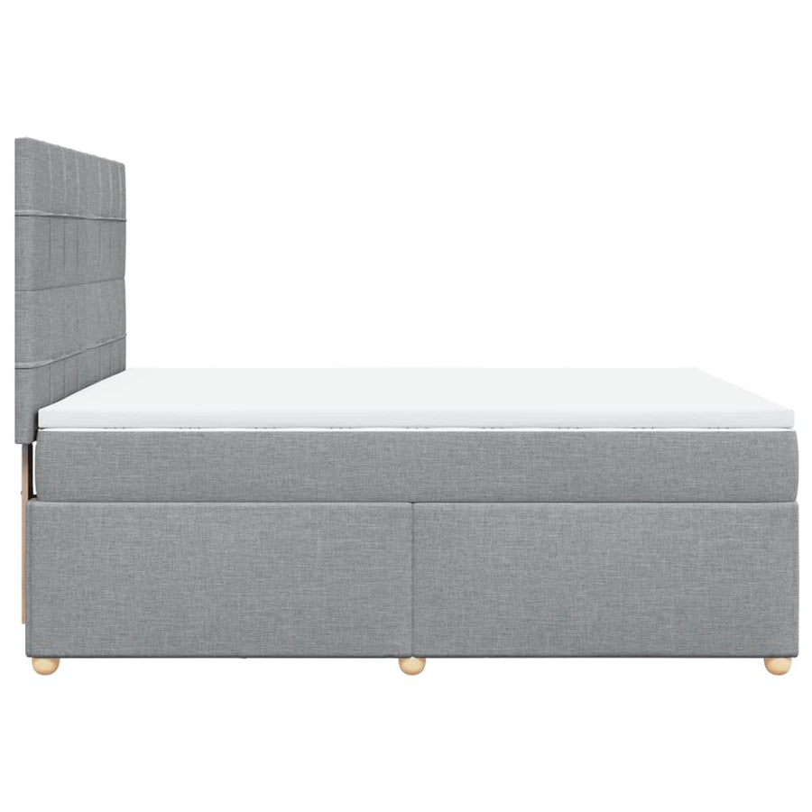 Boxspring met matras stof lichtgrijs 160x200 cm