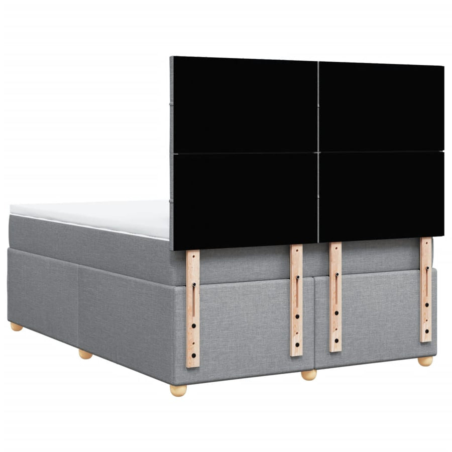 Boxspring met matras stof lichtgrijs 160x200 cm