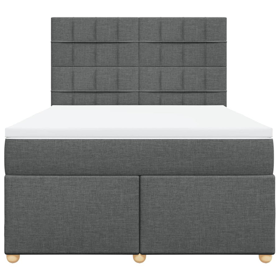 Boxspring met matras stof donkergrijs 160x200 cm