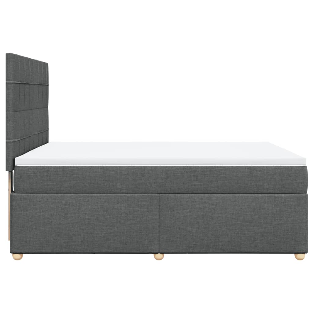 Boxspring met matras stof donkergrijs 160x200 cm