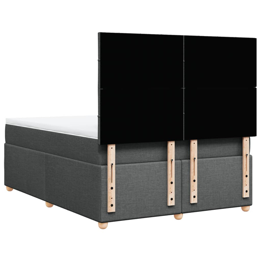 Boxspring met matras stof donkergrijs 160x200 cm