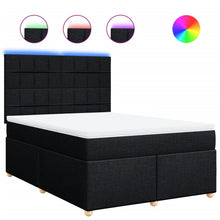 Boxspring met matras stof zwart 160x200 cm