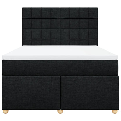 Boxspring met matras stof zwart 160x200 cm