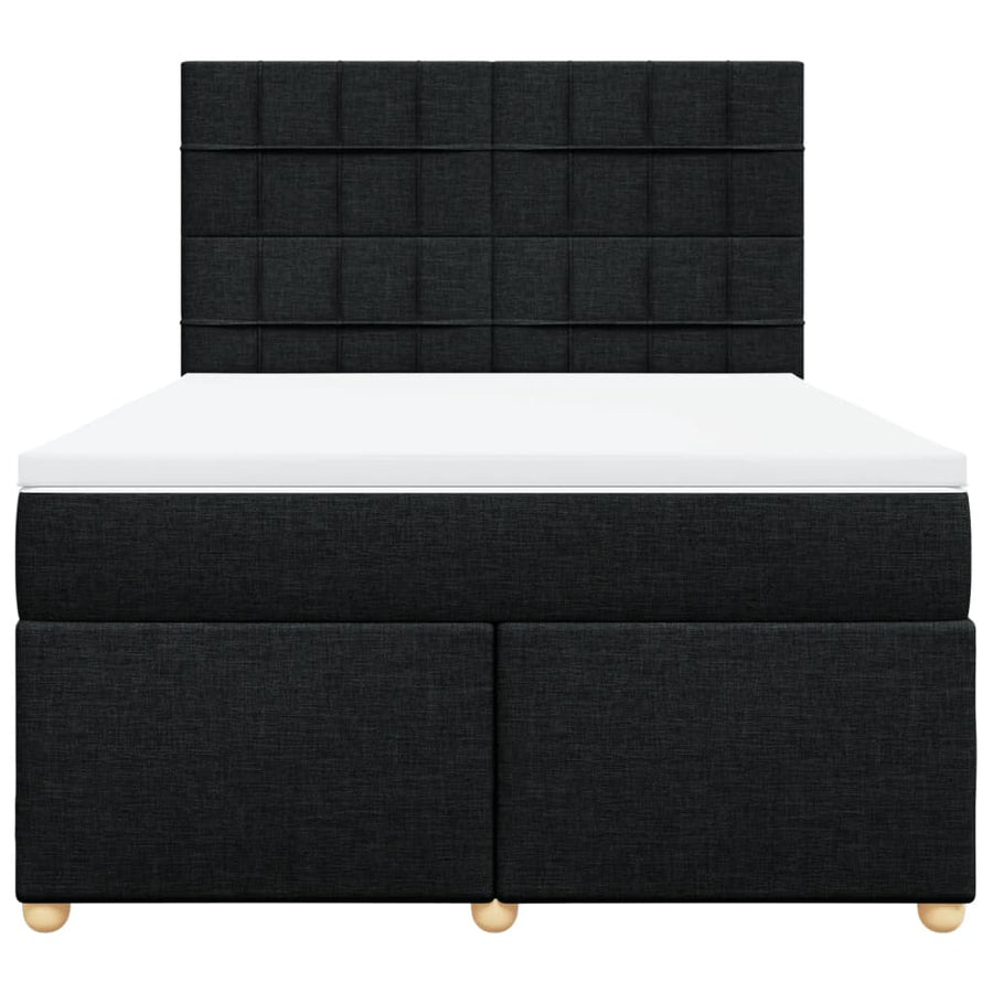 Boxspring met matras stof zwart 160x200 cm