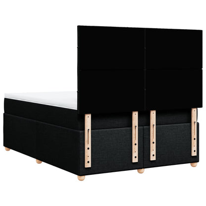 Boxspring met matras stof zwart 160x200 cm