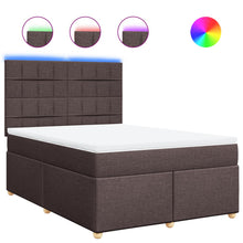 Boxspring met matras stof donkerbruin 160x200 cm