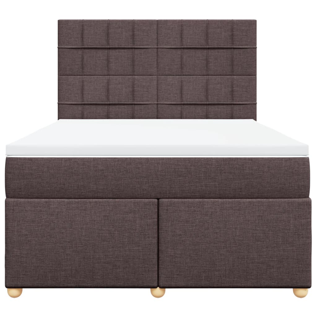 Boxspring met matras stof donkerbruin 160x200 cm